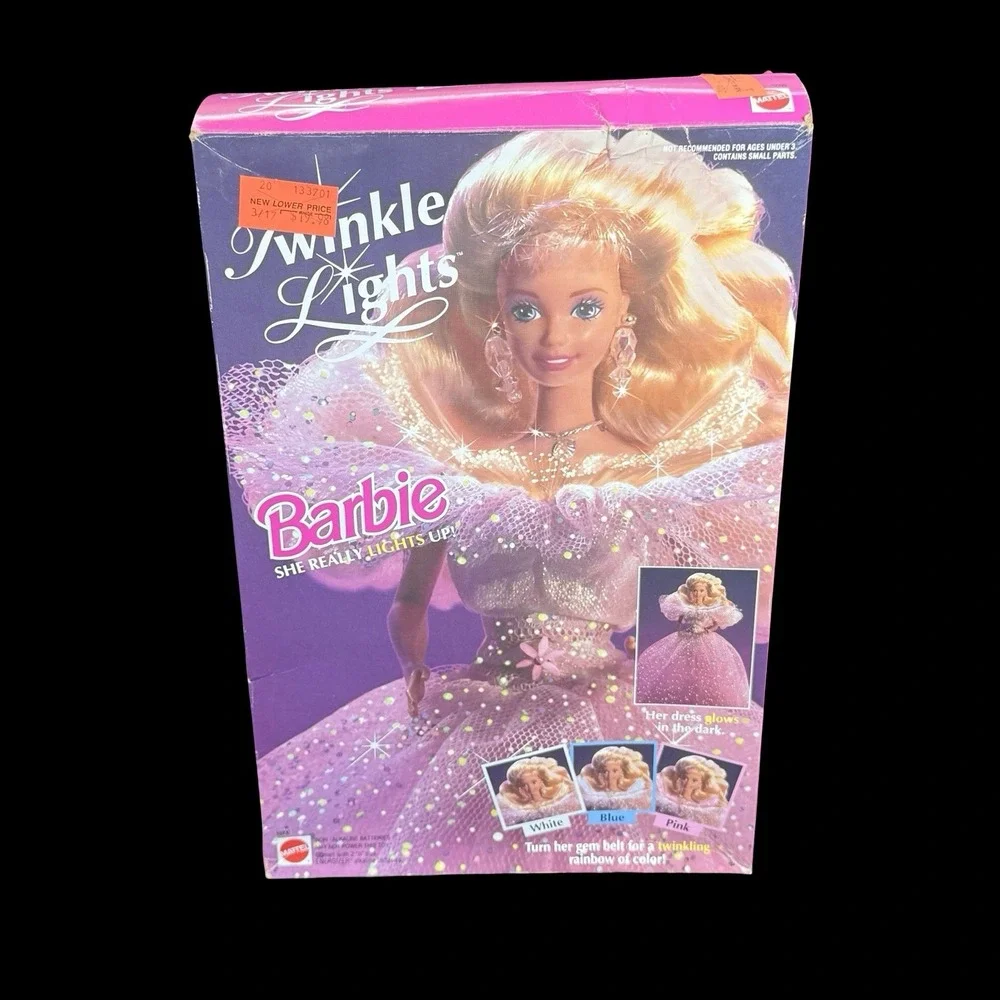 Mattel Twinkle Lights Barbie Doll 1992 Lights Up Original Packaging NOB READ